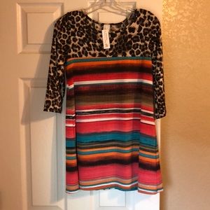 Serape and cheetah top